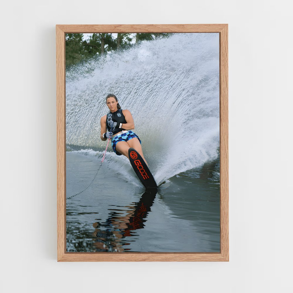 Poster Glisse Émeraude – affiche Ski nautique (vue 4)